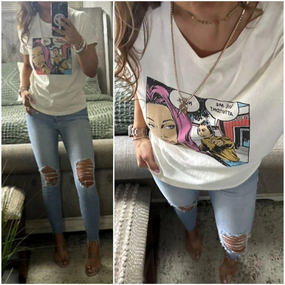 LAST! New🩷🙅🏼♀️Classic RE/Done no attention tee - Picture 1 of 5